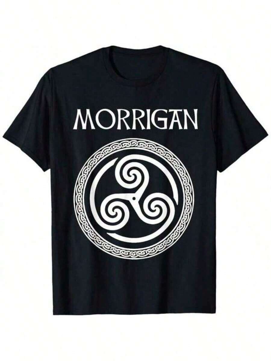 Camiseta con Logo de Skateboard Retro para Hombre, Diosa Celta Morrigan - Estilo Vintage, Corte Regular, Algodón Suave de Alta Calidad, Esencial para Streetwear - Negro - Ver 1