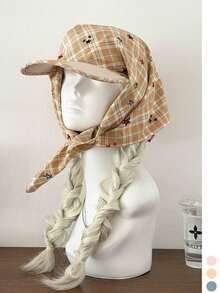 Retro Plaid Headscarf Hat, Colorblock Star Pattern, Fashionable Sun Protection Bandana Cap, Versatile Adjustable Unisex Baseball Cap, Lightweight Breathable Drawstring Sun Hat For Outdoor Sports - Multicolor - View 16