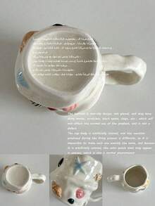 300ml Creative Summer Shell Embossed Ceramic Coffee Cup And Inspirational Decor Set/Single Item, Pure Handmade Hand-Painted Ceramic Mug, Cute Niche Drinking Cup, Latte Art Cup, Girly Gift Cup, Vintage 3D Hand-Painted Casual Cup, Starfish Shell Asymmetrical Ceramic Mug, Creative Tea Cup - Multicolor - View 7