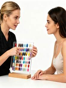 1pc Acrylic Nail Polish Color Card Display Stand With Base, Transparent Nail Board Suitable For Gel Nail Polish, Professional Manicure Supplies For Nail Salons And Home Use - Multicolor - View 2