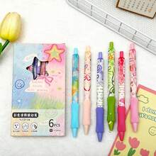 12pcs Colorful Graffiti Neutral Pens Set, High-Quality Patterns, 0.5mm Tip, Silicone Soft Grip For Exam, Office, Signing And Gifts, Smooth Quick-Drying Ink, Back To School - Multicolor - View 3