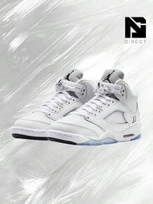 Jordan 5 Retro White Metallic (2026) (GS)– Sneakers– Shoes For Women - Vintage-Spring & Summer-Inspired Running Shoes, Shock-Absorbing Comfort, Gym To Streetwear Casual Wear -Mother's Day Gifts-Father's Day Gift-HQ7980 103 - Trắng/Bạc ánh kim/Đen - Xem 2