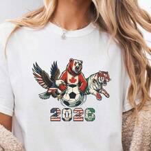 Camiseta de Fútbol America 2026 de ComfortColors, Camiseta de Fútbol de EE. UU., Canadá y México, Sudadera para Fanáticos del Fútbol de las Ciudades Anfitrionas, Ropa para el Día del Partido del Torneo 2026 - Negro - Ver 1
