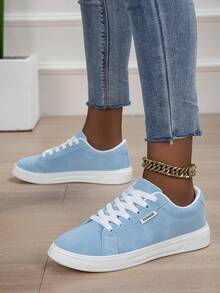 Damen Freizeitschuhe, modische Sneaker, leichte Skaterschuhe im Street-Style - Babyblau - Übersicht 3