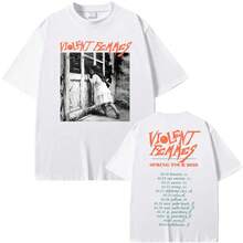 Camiseta de la gira de The Violent Femmes,  Pop, cuello redondo, 100% algodón, camiseta con estampado gráfico, camiseta punk, ropa de mujer, camisetas, top. - Blanco - Ver 1
