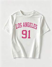 Camiseta de mujer a 3 con estampado de Brooklyn, Nueva York, California - Camiseta casual de manga corta y cuello redondo para verano, con el estampado de Brooklyn, lavable a máquina, adecuada para usar en capas en primavera, verano y otoño con atuendos casuales. - Blanco - Ver 2