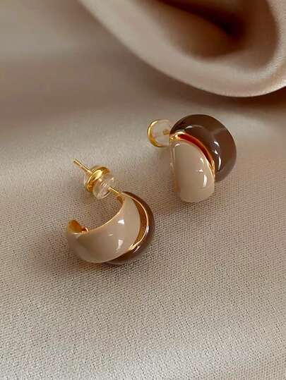 1 Đôi bông tai sang trọng, tối giản, thanh lịch, cá tính, phù hợp để đeo hàng ngày và dự tiệc, kiểu dáng cổ điển Pháp dành cho nữ