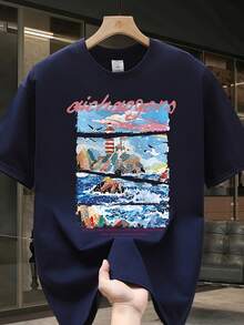 Camiseta de manga corta para hombre,% algodón, de marca de moda, estilo casual de verano, talla, corte holgado, prenda versátil adecuada para todas las estaciones. Se puede usar como capa base en primavera y otoño o sola en verano. Estilo unisex, perfecta para amigos. Camiseta de marca de moda,% algodón y de peso pesado. - Blanco - Ver 7