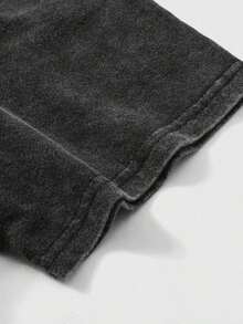 YUNCHIC - Camisa de manga corta lavada y pantalón casual para hombres, adecuado para el lugar de trabajo, el transporte, el uso diario, el entrenamiento, fácil cuidado, duradero, de múltiples tallas, artículo esencial para el verano - Negro - Ver 5