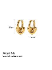RAYQUEEN 1 Pair New Stainless Steel Flower Pendant Cute Earrings, Suitable For Daily Wear - Yellow Gold - View 9