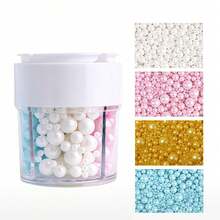 1 Set Mixed Size Gold, Pink, White, Blue Pearl Decorative Beads, Suitable For Cake Decoration, DIY Crafts And Party Supplies - Multicolor - View 10