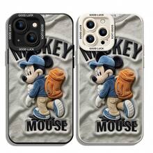 Disney Mickey Mouse Phone Case, This Protective Phone Case Displays Mickey Mouse In Casual Streetwear Style With A Blue Cap, Blue Jacket And Orange Backpack, Paired With Bold "MICKEY MOUSE" Lettering On A Light Neutral Background. Constructed With Flexible, Long‑Lasting TPU Material, It Guards Against Daily Scratches, Bumps And Minor Impacts. Compatible With IPhone 17, 16, 15, 14, 13, 12, 11 Pro Series And Galaxy S22, S23, S24, S25 Models. An Ideal Gift Choice For Disney Enthusiasts For Various Special Moments. - màu đen - Xem 1