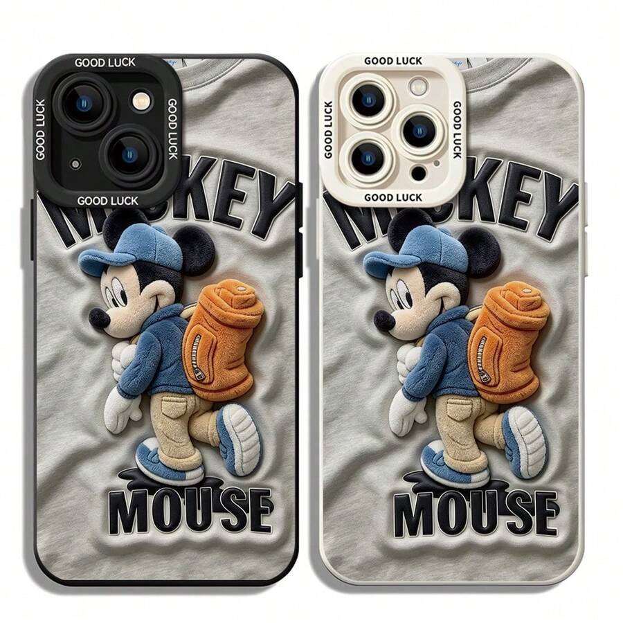 Disney Mickey Mouse Phone Case, This Protective Phone Case Displays Mickey Mouse In Casual Streetwear Style With A Blue Cap, Blue Jacket And Orange Backpack, Paired With Bold "MICKEY MOUSE" Lettering On A Light Neutral Background. Constructed With Flexible, Long‑Lasting TPU Material, It Guards Against Daily Scratches, Bumps And Minor Impacts. Compatible With IPhone 17, 16, 15, 14, 13, 12, 11 Pro Series And Galaxy S22, S23, S24, S25 Models. An Ideal Gift Choice For Disney Enthusiasts For Various Special Moments. - màu đen - Xem 1