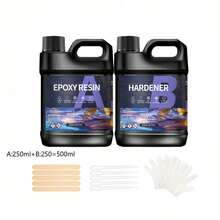 500ml/1000ml Professional AB Epoxy Resin Kit, 1:1 Ratio, Transparent Crystal Clear, Suitable For Art Casting, Jewelry Coating, Coasters, DIY Crafts - A - View 12