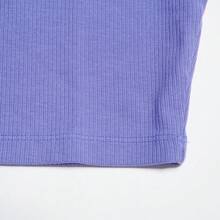 Adidas 性感露脐短袖圆领T恤，女士修身短袖圆领T恤，春夏款 - 淺藍紫色 - 查看 4