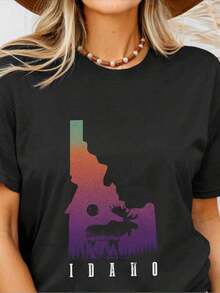 Nueva Llegada 2026: Camiseta "Disparo Como Una Chica Que Quiere Una Lección" - Camiseta Divertida de Caza con Diseño de Ciervos, Alces y Patos - Para Cazadoras - Tela Suave, Transpirable, 100% Algodón, Uso Diario, Camiseta de Mujer con Estampado Gráfico - Negro 9 - Ver 7