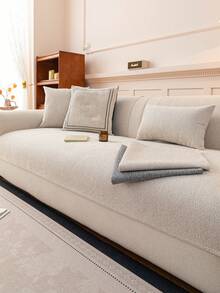 1 chiếc vỏ đệm sofa bằng vải chenille mềm mại, bảo vệ ghế sofa đa năng dùng được cả bốn mùa, vỏ bọc sofa chống trượt tối giản hiện đại, chống bụi và có thể giặt được, tươi mới và thời trang, thân thiện với thú cưng, phù hợp với sofa hình chữ L và sofa 1/2/3/4 chỗ ngồi. - Màu be - Xem 5