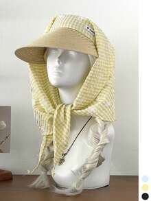 Retro Plaid Headscarf Hat, Paisley Pattern Contrast Color Fashionable Sun-Proof Bandana Cap, Cute Polka Dot Visor Hat, Versatile Adjustable Summer Breathable Snapback Cap, Unisex Lightweight Quick-Dry Outdoor Sports Baseball Cap - Multicolor - View 15