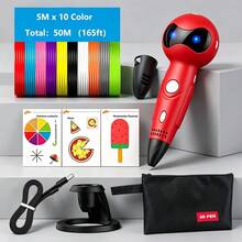 3D 列印筆 附 3D 智慧語音提示,操作簡單,完整配置,DIY 3D 藝術創作筆,聖誕節、萬聖節、感恩節、生日禮物 - 查看 4