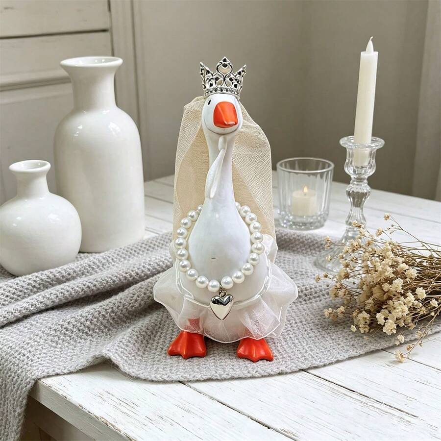 7 Desk Goose Outfits Goose Dress Necklace Crown Accessories Set For Magnetic Geese Statue Office Home Table Decor - Sets - View 1