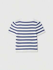 casual de verano con estampado de rayas - Azul oscuro y blanco - Ver 2