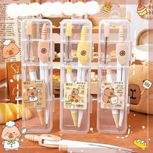 2pcs Cute Capybara Compass Set Drawing Tools, Random Color & Style (Compass + Lead Refill/Set), 2B Automatic Pencil Lead Compass, Suitable For School And Art Projects, Suitable For Teaching And Architectural Sketching, Suitable For Students, Schools, Offices And Various Educational Scenarios. Back To School Season, Learning Supplies, Art Supplies, Office Desk Accessories. Educational Tools For School, School Engineering - Multicolor - View 8