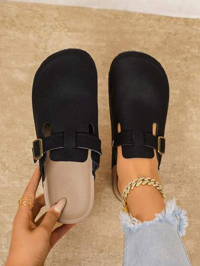 2026 Nuevas sandalias planas de mujer para primavera/verano, estilo minimalista, elegantes zapatos de mujer, sandalias de verano estilo resort, cómodas sandalias de mujer de suela blanda con punta abierta, sandalias slip-on de mujer, sandalias planas de mujer a la moda y lindas, sandalias de resort para mujer, sandalias negras de mujer, elegantes sandalias de mujer, zapatos planos cómodos y casuales diarios para la playa, sandalias de playa de suela blanda y talla grande para mujer, zuecos de madera de ante para mujer, mules de cuero, con soporte de arco
