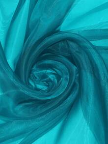 1 pieza de tela de organza transparente brillante y sedosa, material de organza semitransparente, adecuado para coser vestidos de novia, decoración de fondo para fiestas de boda - Verde azulado - Ver 1