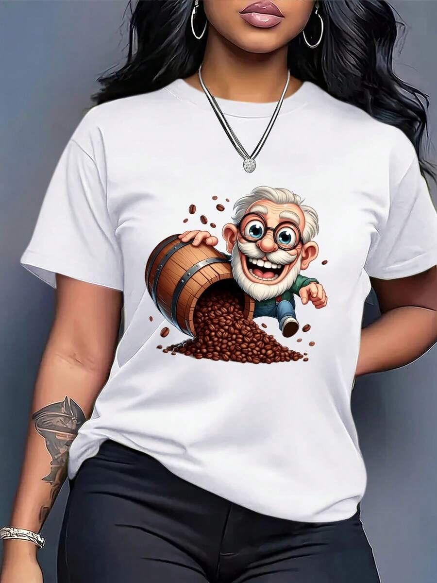 Talla - Camiseta Oversize para Mujer - Uso Casual Diario y Formal - Camiseta Blanca Estampada - Top de Cuello Redondo Estilo Bohemio - Camisa Cómoda para Todas las Temporadas, Camiseta para Mujer, Camisa con Estampado Artístico, Camisa de Corte Holgado, Ropa Versátil, Tela Ligera, Camisa a, Entusiastas de - Camiseta Vintage de Estilo Urbano Unisex de Algodón, Manga Corta, Cuello Redondo y Corte Holgado - Blanco - Ver 1