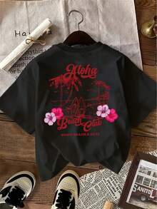 Women's T-Shirt For Spring And Summer - 黑色 - 查看 7