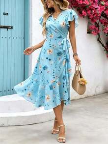Women Midi Dresses - Blue - View 6