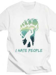 blusas para mujer Custom I Hate People Big Foot Halloween Gift Tshirt for Men Women Short Sleeves Leisure T Shirt T-shirts 100 Cotton Tee Gift Idea - Blanco - Ver 1