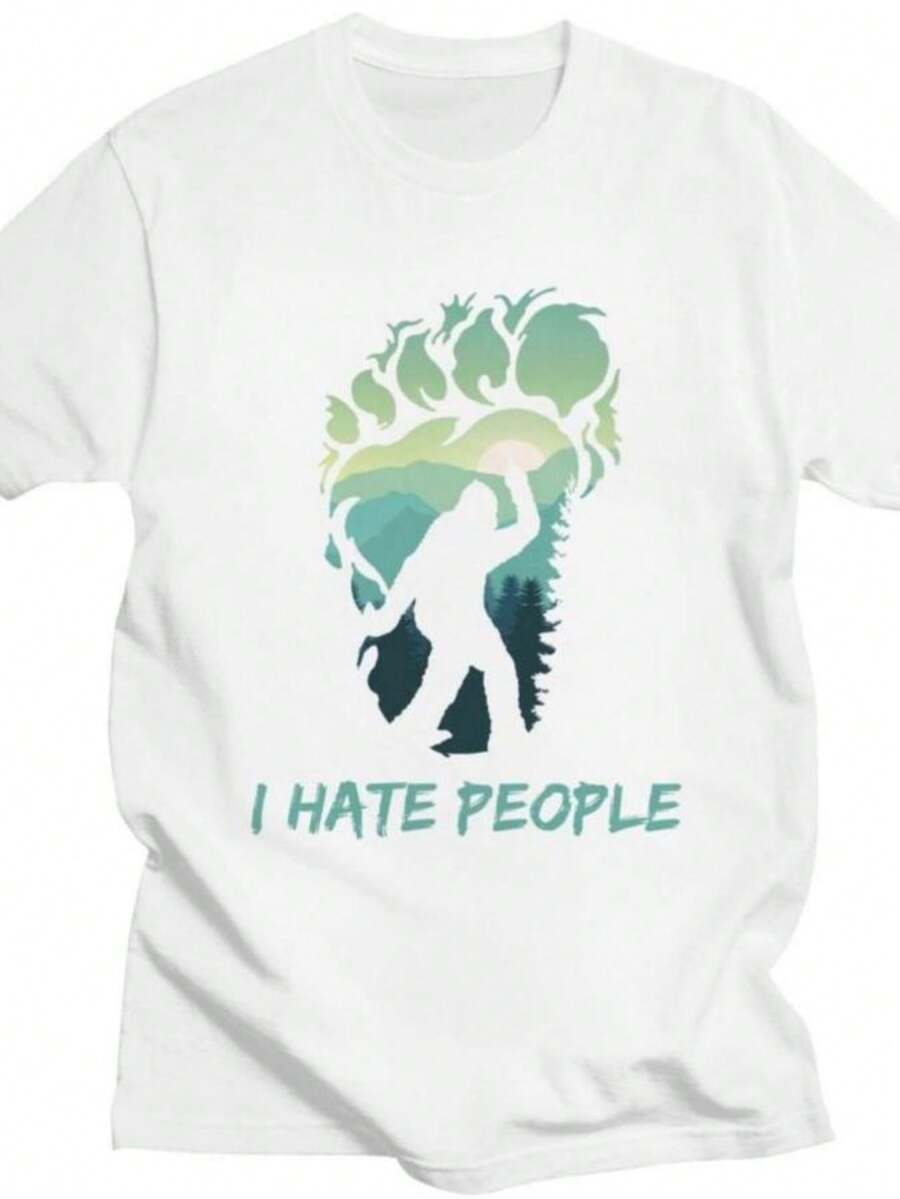 blusas para mujer Custom I Hate People Big Foot Halloween Gift Tshirt for Men Women Short Sleeves Leisure T Shirt T-shirts 100 Cotton Tee Gift Idea - Blanco - Ver 1