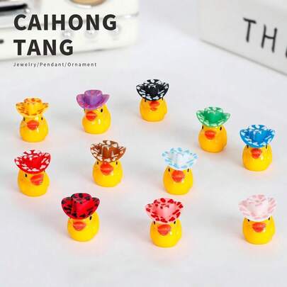 10pcs/15pcs/30pcs/1pc Mini Resin 3D Solid Color Duck Figurines, Suitable For Water Landscape Decor, Garden Decor, Creative Resin Crafts, Small Duck DIY Decor, 3D Duck Figurines, Small Resin Animal Filler, Graduation Gift Souvenirs, Can Be Used For Vases, Mini Dollhouses And Other Scenes, Random Colors, Suitable For Terrarium Decor | Vivid Decoration | Colorful Mini Statues, Farm Duck Themed Room Decor