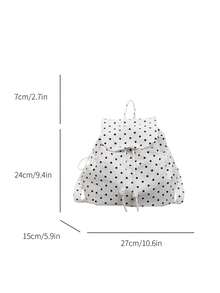 Nueva mochila para niñas, bolso de mano popular con lunares, bolsa escolar multifuncional de gran capacidad - Beis - Ver 11