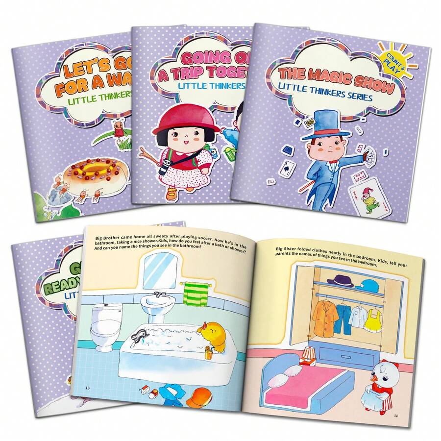 Brain Training Picture Book Set, Logic Games & Observation Activities, Parent Child Reading Time, Fun Skill Practice - Children's Puzzle Picture Book - View 1