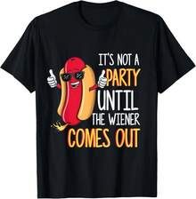 No es fiesta hasta que sale el hot dog - Camiseta divertida de hot dog - Negro - Ver 1