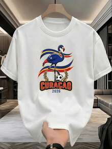 Camiseta de la Copa Mundial para Hombre - Camiseta Oficial con Estampado de la Copa Mundial, de Manga Corta, Malla Transpirable, Adecuada para Uso Casual, Regalos de Cumpleaños, Camiseta de Cuello Redondo Lavable a Máquina para Todo el Año, Camiseta Unisex, Camiseta Y2K, Camiseta de Moda Urbana. - Blanco - Ver 1