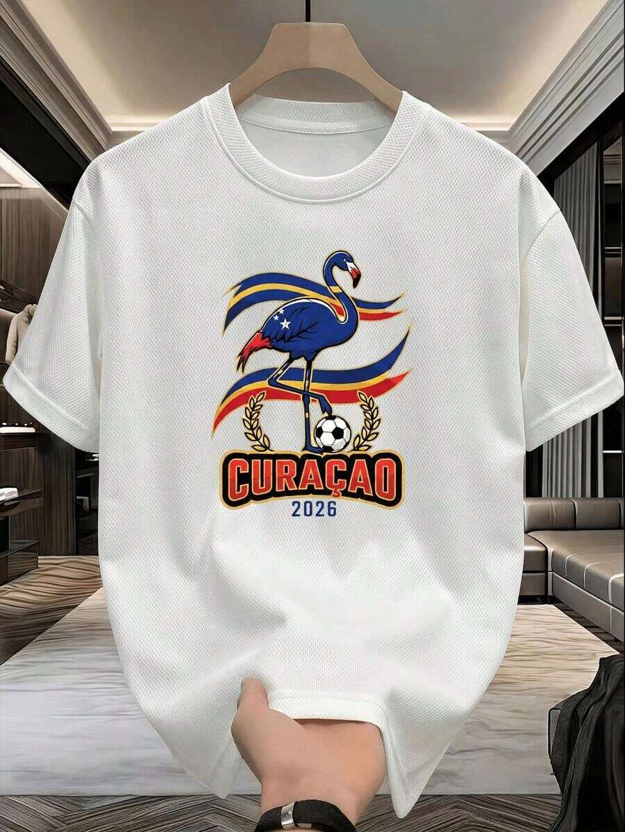 Camiseta de la Copa Mundial para Hombre - Camiseta Oficial con Estampado de la Copa Mundial, de Manga Corta, Malla Transpirable, Adecuada para Uso Casual, Regalos de Cumpleaños, Camiseta de Cuello Redondo Lavable a Máquina para Todo el Año, Camiseta Unisex, Camiseta Y2K, Camiseta de Moda Urbana. - Blanco - Ver 1