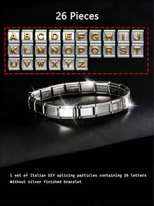 8/26pcs Stainless Steel Modular Pendant Bracelets, Suitable For Daily Wear Or DIY, Cartoon Pattern Bracelets, Can Be Given As Gifts To Family, Friends, And Loved Ones - Multicolor - View 11