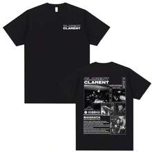 Camiseta con la portada del álbum "2025 Tour" del rapero Clarent Kp, para hombre y mujer, estilo hip-hop urbano, de verano. - Negro - Ver 6
