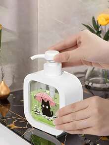 1 chai đựng xà phòng họa tiết mèo đen dễ thương và hoa - chai đựng dạng nhấn tái sử dụng, phù hợp cho nước rửa bát, xà phòng rửa tay, kem dưỡng da, v.v., kích thước nhỏ gọn cho nhà bếp và phòng tắm, quà tặng lý tưởng cho những người yêu mèo và trang trí mùa xuân - làm từ chất liệu nhựa bền, thiết kế thú vị, sử dụng dạng nhấn tiện lợi - Nhiều màu - Xem 6