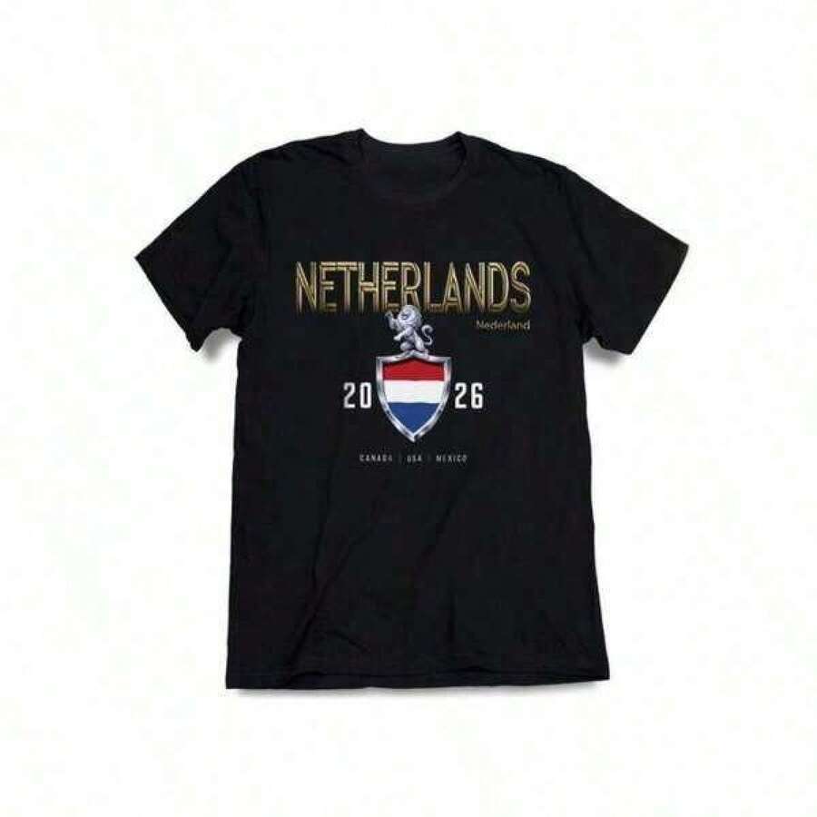 Netherlands 2026-Shirt – National Mascot Collector Tee'  A Wide Range Of Occasions-Including Daily Wear, Shopping,verano playeras de mujer  ropa de mujer ofertas  tropicoqueta ropa deportiva de mujer - Negro - Ver 1