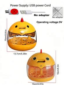 Home Incubator, Suitable For Chicken Eggs, Duck Eggs, Goose Eggs, Bird Eggs, Etc., Easy To Operate - Yellow - View 3