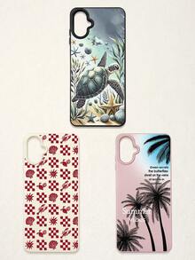 3pcs Summer Beach-Themed Phone Case Set: Ocean Turtle & Starfish, Palm Tree Graphic, Red Plaid Seashell & Lobster Print, Shockproof Full Coverage Phone Covers Compatible With IPhone 11/17/17 Pro/17 Pro Max, Galaxy S25 Ultra. Suitable For Mother's Day, Valentine's Day, Birthday, Easter, Spring/Summer Seasons, Back To School Gifts, Daily Use. - Multicolor - View 33
