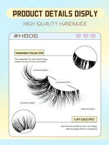 GROINNEYA 9 Pairs Of Half-Strip False Eyelashes Create Cat Eye Makeup Lashes Transparent Lash Bands Fake Eyelashes Lightweight & Fluffy Mink Half Lashes Natural Makeup Effect Half Eye Lashes Natural Short Accent False Lashes,Portable For Daily Wear - Black - View 5