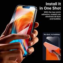 3pcs Clear Tempered Glass Screen Protector, Compatible With Apple 17 Series, Glossy Finish, 9H Hardness, Scratch-Resistant, Bubble-Free Installation, Compatible With Phone Cases, Suitable For 11/12/13/14/15/16 Full Series - Clear - View 5