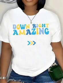 Camiseta increíble de Down Right, informal de verano, con estampado gráfico, para mujeres, hombres y unisex. Camiseta divertida con texto colorido y diseño de flecha, perfecta para salidas de playa, vacaciones y uso diario. Camiseta unisex de manga corta, cuello redondo, estilo vintage urbano, 220g, 100% algodón. - Blanco - Ver 7
