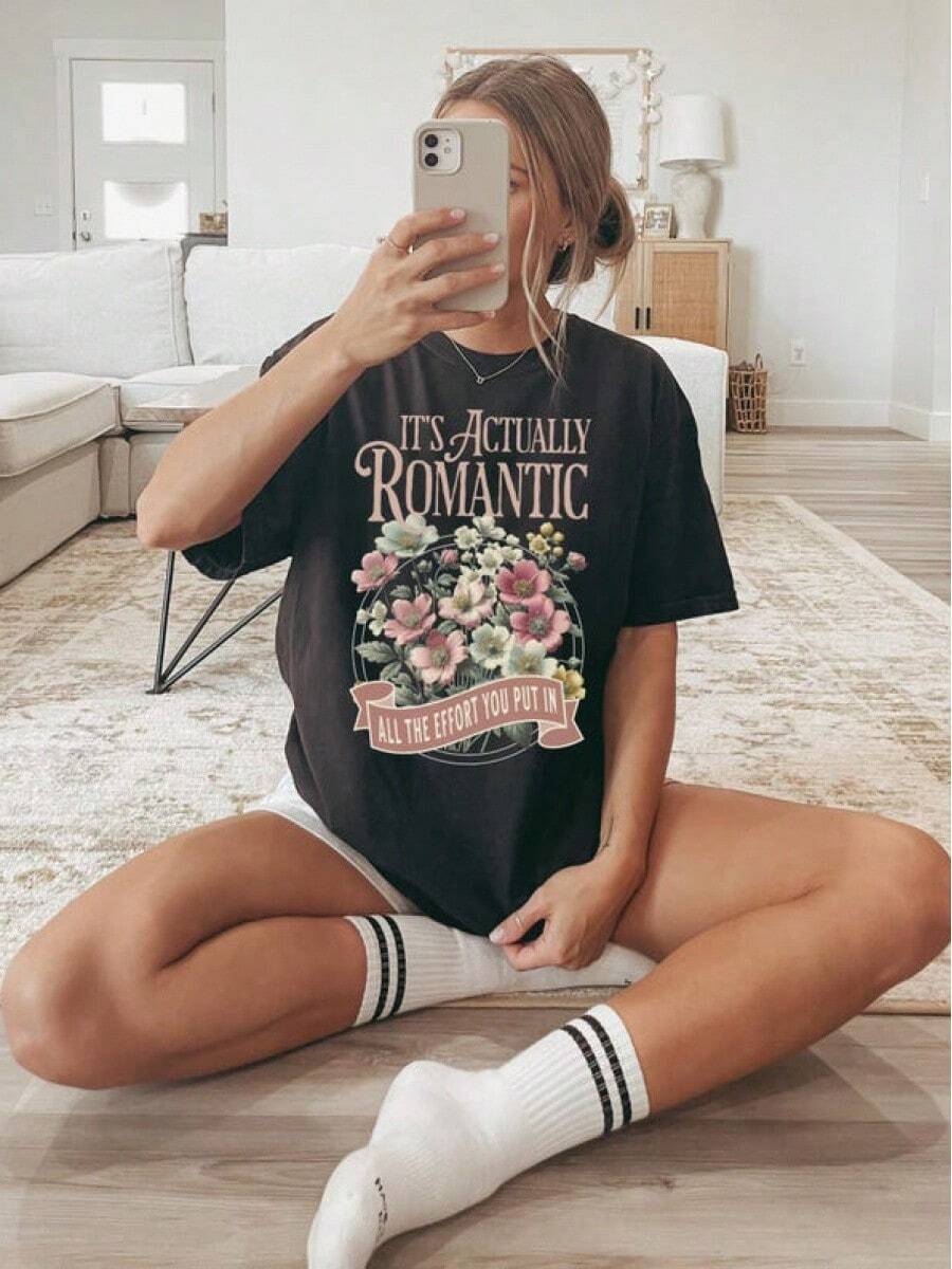 Camiseta realmente romántica, camiseta gráfica de wift, camiseta inspirada en T, mercancía de TLOA, regalo paras, camiseta de concierto para fans de Taylor, ropa para fans de wift,Embalaje individual - Negro - Ver 1