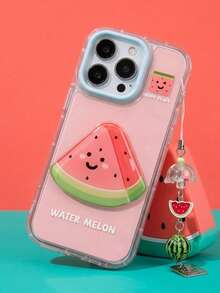 ShellaStory Cute Fashion Phone Cases Cute Funny Ugly Fashion 1pc 3D Watermelon Design Phone Case Compatible With IPhone 16 Pro Max/16 Pro Unique Korean Style Ins Creative High-End Cute Cartoon Case Compatible With IPhone 13/14/15/11/12 Waterproof Shockproof Anti-Fall Scratch Resistant Spring Birthday Gift Party - Pink - View 1